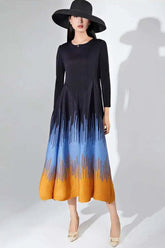 Luxury Pleated 3/4 Sleeve Dress